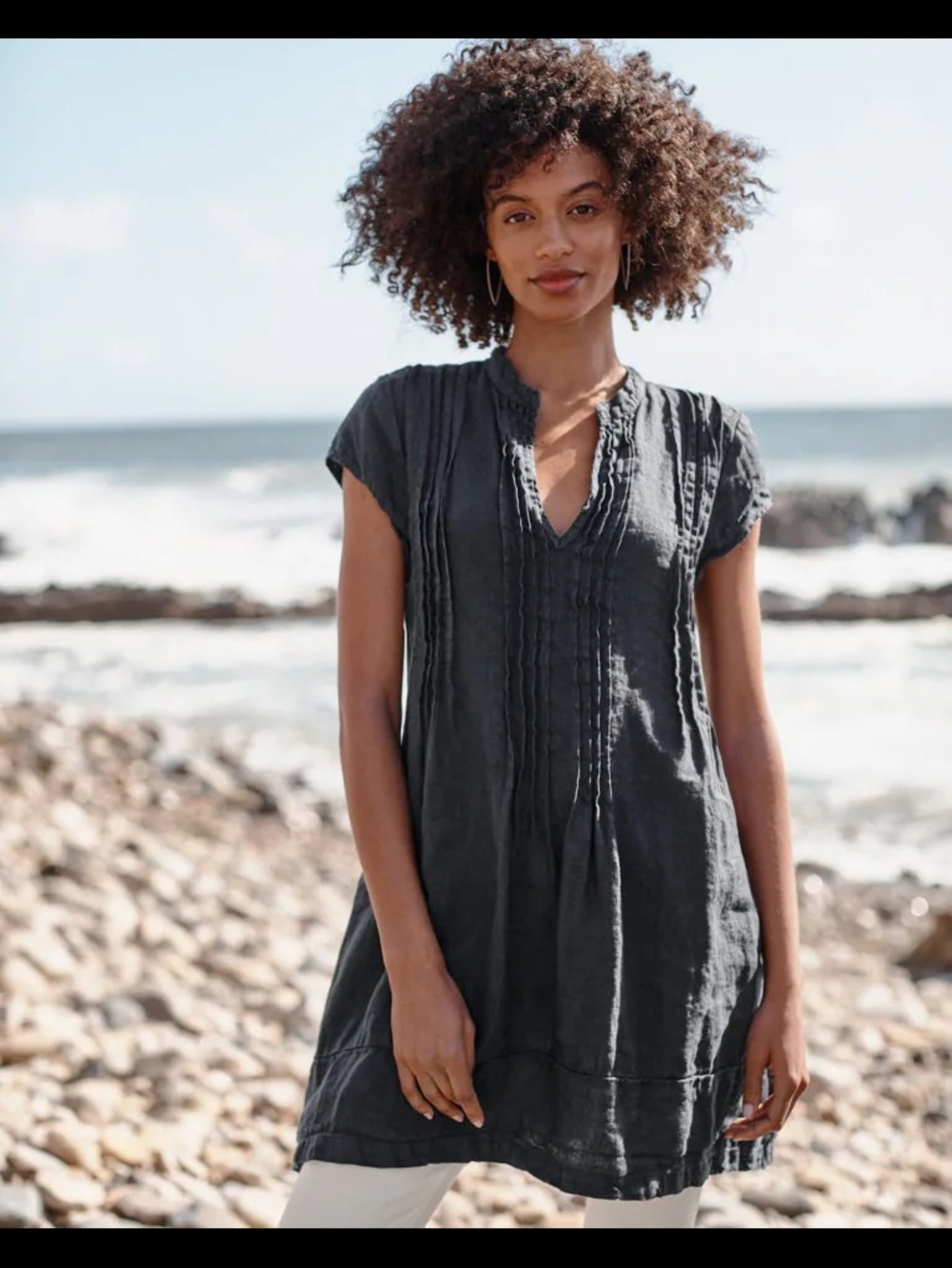 Free People × CP Shades Regina Linen Twill Tunic Dress Size L